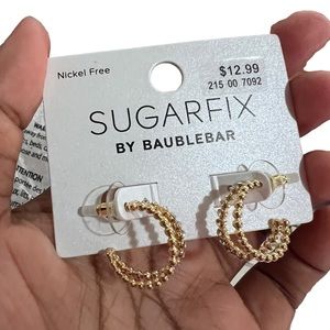 Sugarfix Gold Half Hoop Studded Earrings New Nickel Free